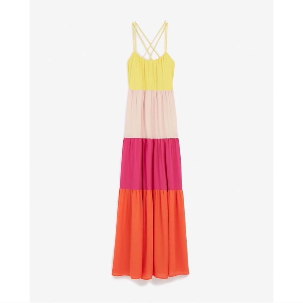EXPRESS Color Block Maxi Dress - Picture 12 of 12